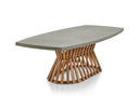 Waverley 2.6m Indoor Outdoor Concrete Look Dining Set With 10 Coastal Wicker Chairs