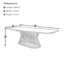 Waverley 2.6m Indoor Outdoor Concrete Look Dining Set With 8 Kai Wicker Chairs