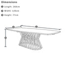 Waverley 2.6m Indoor Outdoor Concrete Look Dining Set with 10 Kotara Chairs