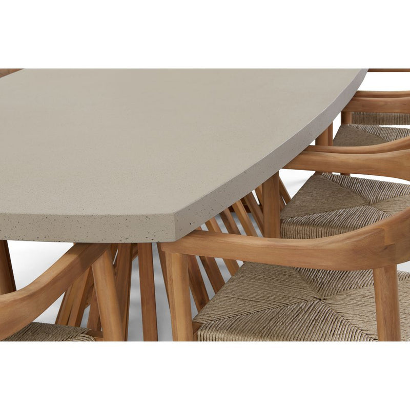 Waverley 2.6m Indoor Outdoor Concrete Look Dining Set with 10 Kotara Chairs