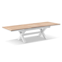 Austin Outdoor 2.2m - 3m  Extension Teak Timber and Aluminium Dining Table