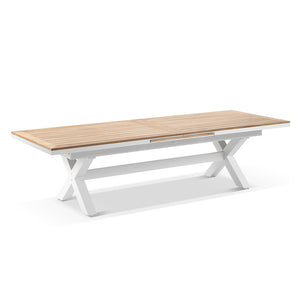 Austin Outdoor 3m-3.8m Extension Teak Timber and Aluminium Dining Table