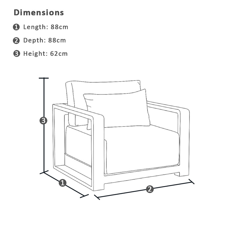 Whitehaven 3+1+1 Outdoor Aluminium Lounge with Sunbrella Cushions with Hugo Coffee Table Set