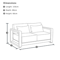 Whitehaven 2+1+1 Seater Outdoor Aluminium Lounge Set with Santorini Coffee Table