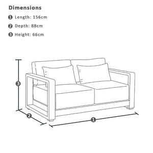 Whitehaven 2+1+1 Seater Outdoor Aluminium Lounge Set with Santorini Coffee Table