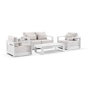 Whitehaven 2+1+1 Seater Outdoor Aluminium Lounge Set with Santorini Coffee Table