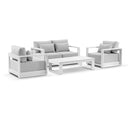 Whitehaven 2+1+1 Seater Outdoor Aluminium Lounge Set with Santorini Coffee Table