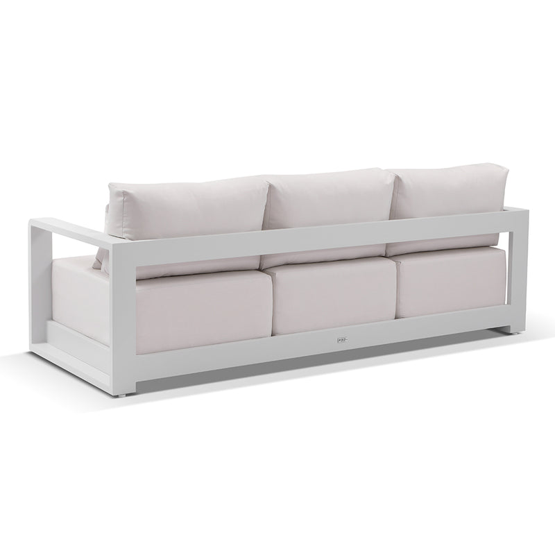 Whitehaven 3+1+1 Outdoor Aluminium Lounge with Sunbrella Cushions with Santorini Coffee Table