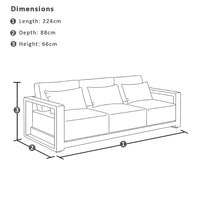 Whitehaven 3+1+1 Outdoor Aluminium Lounge with Sunbrella Cushions with Hugo Coffee Table Set