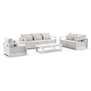 Whitehaven 3+2+1 Seater Outdoor Aluminium Lounge Set with Santorini Coffee Table