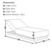Whitehaven Outdoor Aluminium Single Sun lounge in Sunbrella