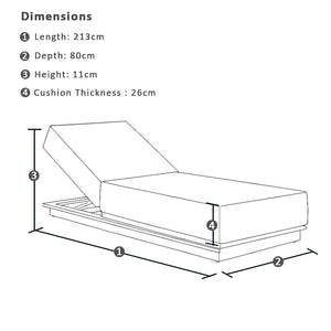 Whitehaven Outdoor Aluminium Single Sun lounge in Sunbrella