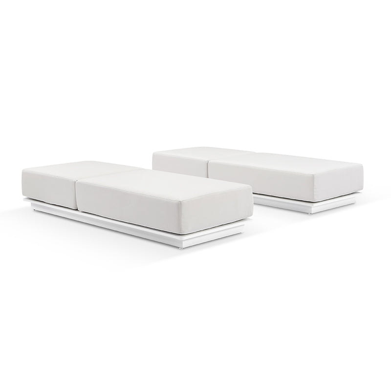 Whitehaven Outdoor Aluminium Single Sun lounge Set in Sunbrella