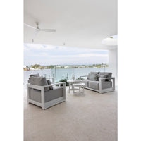 Whitehaven 2+1+1 Seater Outdoor Aluminium Lounge with Hugo Round Coffee Table Set