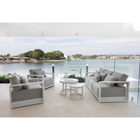Whitehaven 3+1+1 Seater Outdoor Aluminium Lounge with Hugo Coffee Table Set