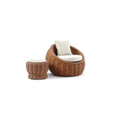 Newport Outdoor Wicker Lounge 2 x Arm Chair with Side Table in Golden Brown