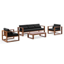 Santorini 3+1+1 Outdoor Aluminium Lounge with Coffee Table in Teak Timber Look Finish