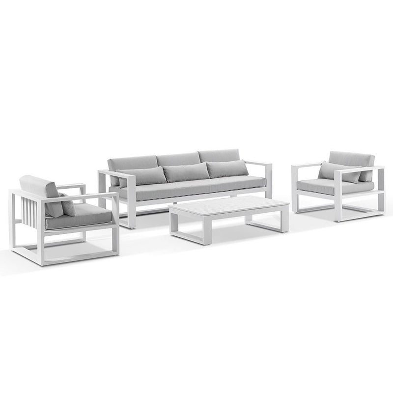 Santorini 3+1+1 Aluminium Lounge Setting with Coffee Table