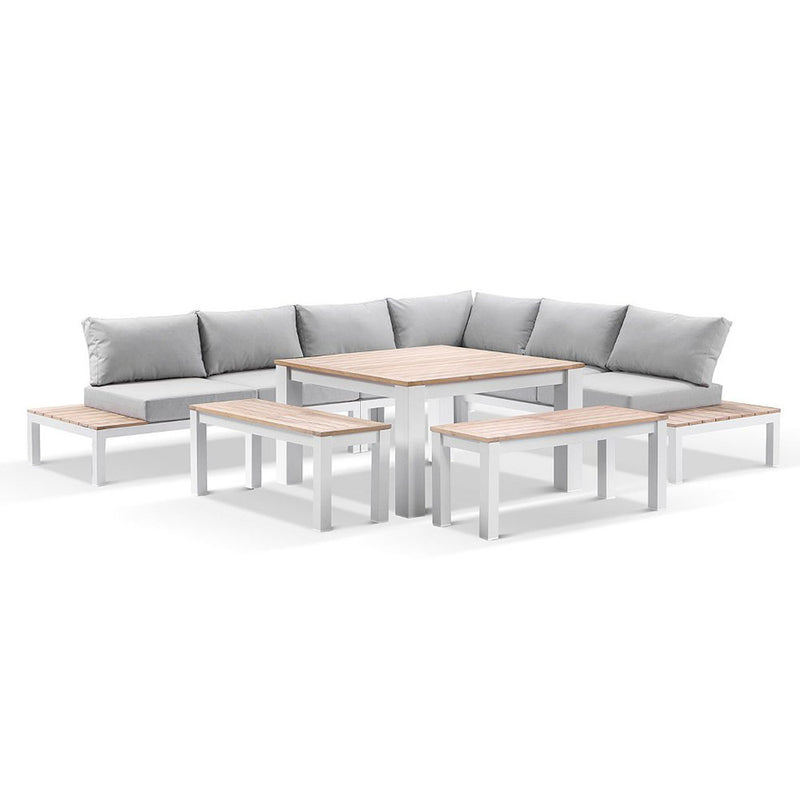 Nova Outdoor Aluminium Lounge and Dining Setting with Single Modular