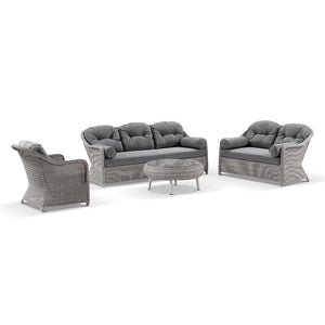 Plantation Outdoor Wicker 3+2+1 Seater Lounge Set with Coffee Table