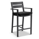 Houston Outdoor 90cm Round Aluminium Bar Table with 4 Santorini Bar Stools