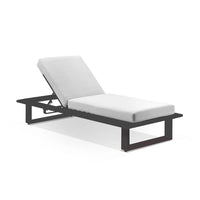 Arcadia Aluminium Sun Lounge Set in Charcoal with Balmoral Teak Slide Under Side Table