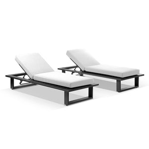Arcadia Aluminium Sun Lounge Set in Charcoal