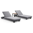Santorini Aluminium Sun Lounge Set in Charcoal w/ Side Table