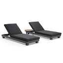 Santorini Aluminium Sun Lounge Set in Charcoal w/ Round Table - Twin