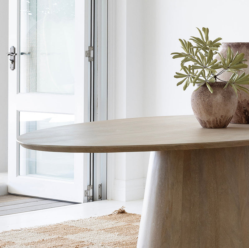 Ballina 2.2m Oval Table with 2 x Kirribilli Benches Indoor Dining Setting
