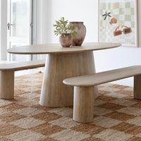Ballina 2.2m Oval Table with 2 x Kirribilli Benches Indoor Dining Setting