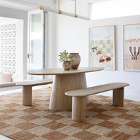 Ballina 2.2m Oval Table with 2 x Kirribilli Benches Indoor Dining Setting