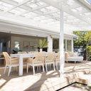 Santorini 2.5m Outdoor Rectangle Aluminium Dining Table with 8 Hugo Rope Chairs
