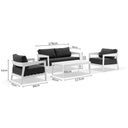 Bronte 2+1+1 Outdoor Aluminium Lounge Setting with Coffee Table