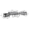 Bronte 3+2+1 Outdoor Aluminium Lounge Setting with Coffee Table