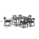 Capri 7pcs Dining Setting with Santorini Chairs in Charcoal