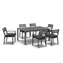 Capri 7pcs Dining Setting with Santorini Chairs in Charcoal