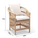 Malawi Outdoor Wicker and Aluminium Dining Chair - Charcoal w/ Denim Grey Cushion