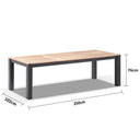 Balmoral 2.5m Outdoor Aluminium Teak Top Dining Table