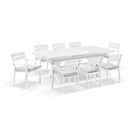 Austin Outdoor 2.2m - 3m Extension Aluminium Table with 10 Santorini Dining Chairs