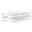 Austin Outdoor 2.2m - 3m Extension Aluminium Table with 10 Santorini Dining Chairs