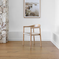 Kotara Hardwood Timber Outdoor Indoor Dining Chair with Rattan Base