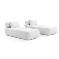 Norfolk Outdoor Aluminium Single Sun Lounge Set with Side Table