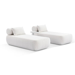 Norfolk Outdoor Aluminium Double and Single Sun Lounge Set with Side Tables Package