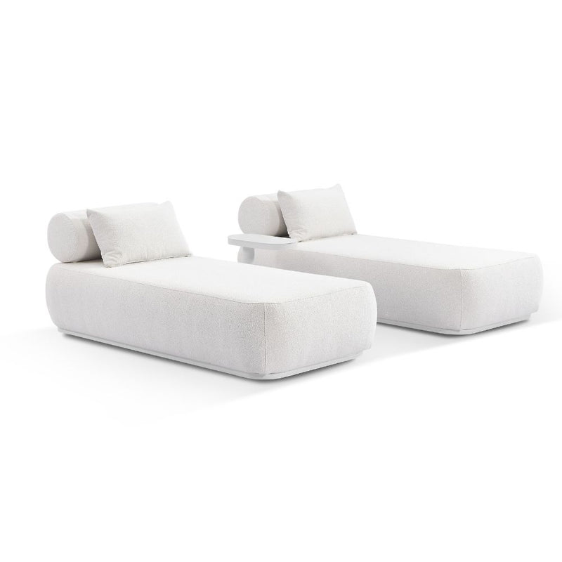 Norfolk Outdoor Aluminium Double and Single Sun Lounge Set with Side Tables Package