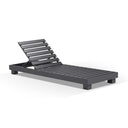 Santorini Aluminium Sun Lounge Set in Charcoal w/ Round Table - Twin