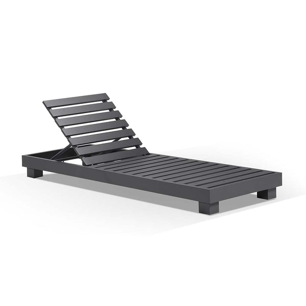 Santorini Aluminium Sun Lounge Set in Charcoal w/ Side Table