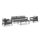 Bronte 3+1+1 Outdoor White Aluminium with Sunbrella Lounge Setting with Coffee Table