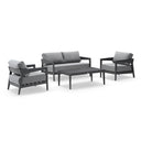 Bronte 2+1+1 Outdoor White Aluminium with Sunbrella Lounge Setting with Coffee Table