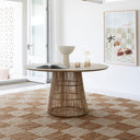 Tamborine Indoor 1.4m Round Dining Setting with 6 x Ettalong Chairs